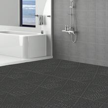 Ineinandergreifende Fliesen 12 Stk. Bodenfliesen Drainage-Bodenfliesen, Bodenfliesen 30 x 30 cm Außenbereich Quadratische Bodenfliesen Terrasse PVC Bodenfliesen Badezimmer, Toilette Schwarz - 12 * 12 Zoll schwarzes PVC 12 Stück - Übersicht 9