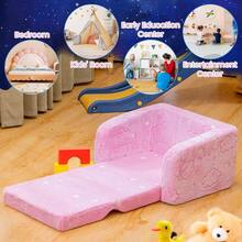 2 - In - 1 Soft Couch Fold Out, Foldable Chair, Glow In Dark Sofa Playroom, Convertible Foam And Floor Cushion And And