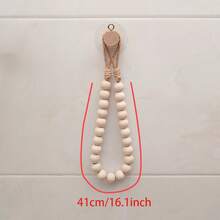Suport pentru hârtie igienică fără găurire, design rustic cu frânghie și bilă de lemn, accesoriu de baie cu instalare adezivă - Multicolor - Vizualizare 4