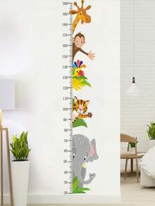 1pc Cartoon Excavator Construction Site Crane Height Ruler Wall Sticker, Bedroom/Living Room Measurement Decal, Christmas Gift - Multicolor - View 11