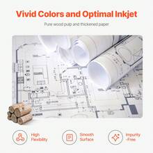 Wide Format Paper, 24 In X 500 Ft Plotter Paper, 2 Rolls CAD Bond Rolls With 3 In Core, 20 LB Bond Paper Rolls, Idea For CAD Drawings, Engineering Plans, GIS Maps & Architectural Designs - 24 In X 500 Ft - View 5