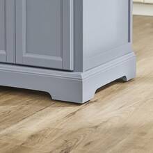 FKW71 Kitchen Island With 4 Hidden Wheels, Kitchen Trolley With Extendable Stainless Steel Worktop, Kitchen Cabinet, Serving Trolley, Wood, Dimensions (W X H X D): Approx. 115 X 92 X 46-71 Cm - Grey - View 11
