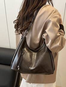 新款韩版小众设计柔软质感腋下手提包，单肩时尚通勤斜挎包，休闲大容量手提包 - 彩色 - 查看 2