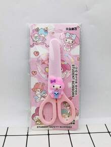 1 把 Sanrio Kuromi 手工剪纸剪刀，可爱时尚，便携式 DIY 剪纸工具，带保护套，文具 - 彩色 - 查看 11