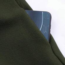 Coat Men Wool Single Breasted Notched Lapel Collar Pea Coat Winter F Warm Business Mid Long Outwear Overcoat - A01-黑色 - 查看 8