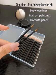 10pcs Disposable Eyeliner Brush, Lip Brush, Lip Liner, Makeup Eyeliner Brush, Lipstick Brush, Makeup Brushes For Women (Black & White) - Multicolor - View 7