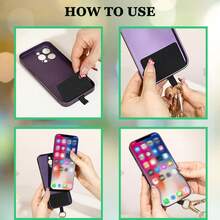 1pc Women's Adjustable Crossbody Phone Holder With Zipper Pouch, Black