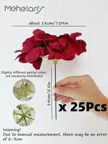 MEHELANY 45支勃艮第绣球花仿真花，带茎，适用于婚礼中心装饰、家居、花园、婴儿派对、派对用品、花环、新娘捧花、DIY花环、圣诞树装饰、感恩节万圣节圣诞节装饰、拱门背景、插花，是送给女性和女孩的礼物。 - 酒紅色 - 查看 9