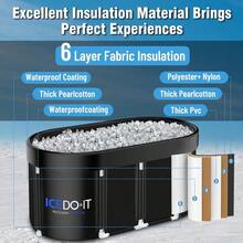 Upgrade 129 Gal XL Large Oval Ice Bath Tub For Athletes Collapsible Cold Plunge Tub - Multiple Layered For Post-Exercise Recovery Portable Bathtub For Home Gyms Indoor Outdoor Use - màu đen - Xem 4