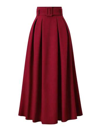  EARO 여성용 하이 웨이스트 슬리밍 그레이 다용도 우아한 루즈 데일리 출퇴근 캐주얼 디자인 탄성 허리 조절 가능한 벨트 A라인 스커트