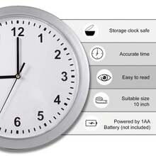 Wall Clock With Hidden, 10 Inch Plastic Secret  Wall Clock For Living Room Decor, Vintage Decor Clock Diversion With Hidden Compartment, Cool Stuff For Your Room - Bạc - Xem 3