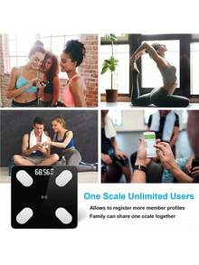 Báscula electrónica recargable, precisa y Bluetooth para el Body, báscula de grasa corporal para adultos, para pérdida de peso y salud, báscula de grasa corporal inteligente recargable por Bluetooth, báscula corporal electrónica para uso doméstico, al por mayor, báscula de peso y grasa saludable, - Blanco - Ver 5