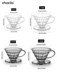choxila 1pc Plastic Pour Over Coffee Dripper With Handle, Slow Drip Coffee Filter, Pour Over Coffee Maker For Single Cup Brew - Filter Cup - View 10