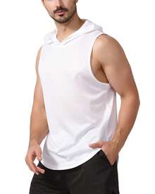 Men's Gym Tank Top Workout Muscle Sleeveless Shirts For Mens Fitness Training Athletic Dry Fit Lightweight Tee Shirts - 白色 - 查看 9