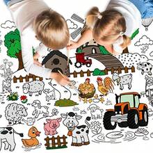 Meetcolor Happy Halloween Giant Coloring Poster, Large Halloween Crafts Coloring Paper Tablecloth Banner For Kids, 72 X 30 Inch Color-In Activities Party Games Birthday Party Supplies Decorations - Brown - View 1