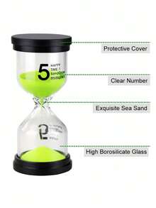 1/6 unidades de cronômetros coloridos requintados, enfeites de mesa para escritório, cronômetros de aprendizagem para escritório de 1 minuto/3 minutos/5 minutos/10 minutos/15 minutos/30 minutos, cronômetros de areia para artesanato em sala de aula, casa e escritório (cor aleatória)