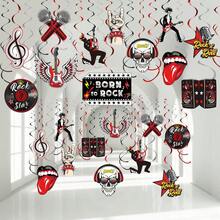 53 Pieces Rock And Roll Theme Party DecorationsGuitar Record Sign Rock Star Music Party Hanging Swirls Ceiling Decor For 50'S 60'S Rock Music Theme Party Favors Supplies - Trending, Best Seller, New Arrival, Party Supplies, Elegant Decor, Party Decoration, Wedding & Birthday - Nhiều màu - Xem 1