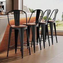 Swivel Metal Bar Stools With Backs Counter Stools Set Of 4 Counter Height Stools High Back Bar Chairs 24 Inch Barstools Farmhouse Matte Black