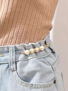 8/4 Pieces Pearl Brooch Safety Pins, Pant Waist Tightener Pins For Clothes Sweater Shawl Collar Dress Cardigan Shirt Jeans Decoration Accessories For Women Girls - Multicolor - View 9