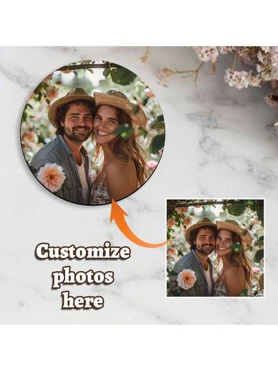 1pc Custom Photo Wooden Coasters , Unique Personalized Table Mats, Waterproof, Ideal For Home & Dining Decor, Housewarming & Birthday Gifts,Custom Christmas Decor,Snowman Christmas Ornament,Christmas Gift ,Personalized Gifts