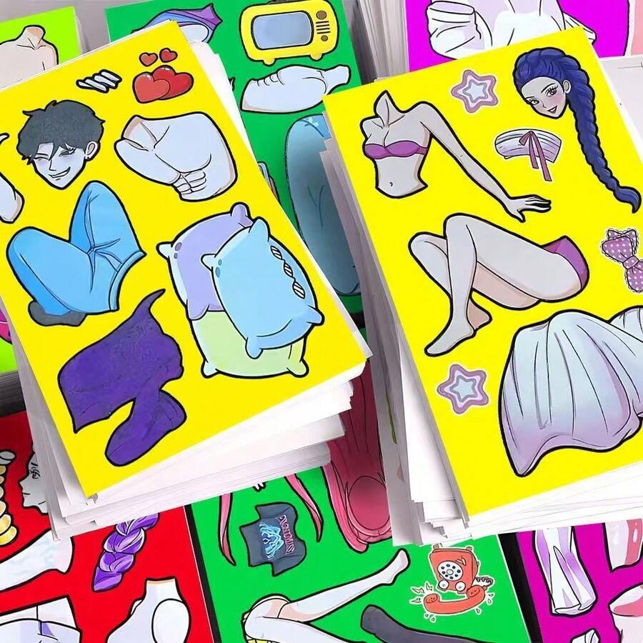 KPOP 女巫狩猎 5 合 1 系列，趣味撕贴式换装贴纸（男孩适用） - 彩色 - 查看 1