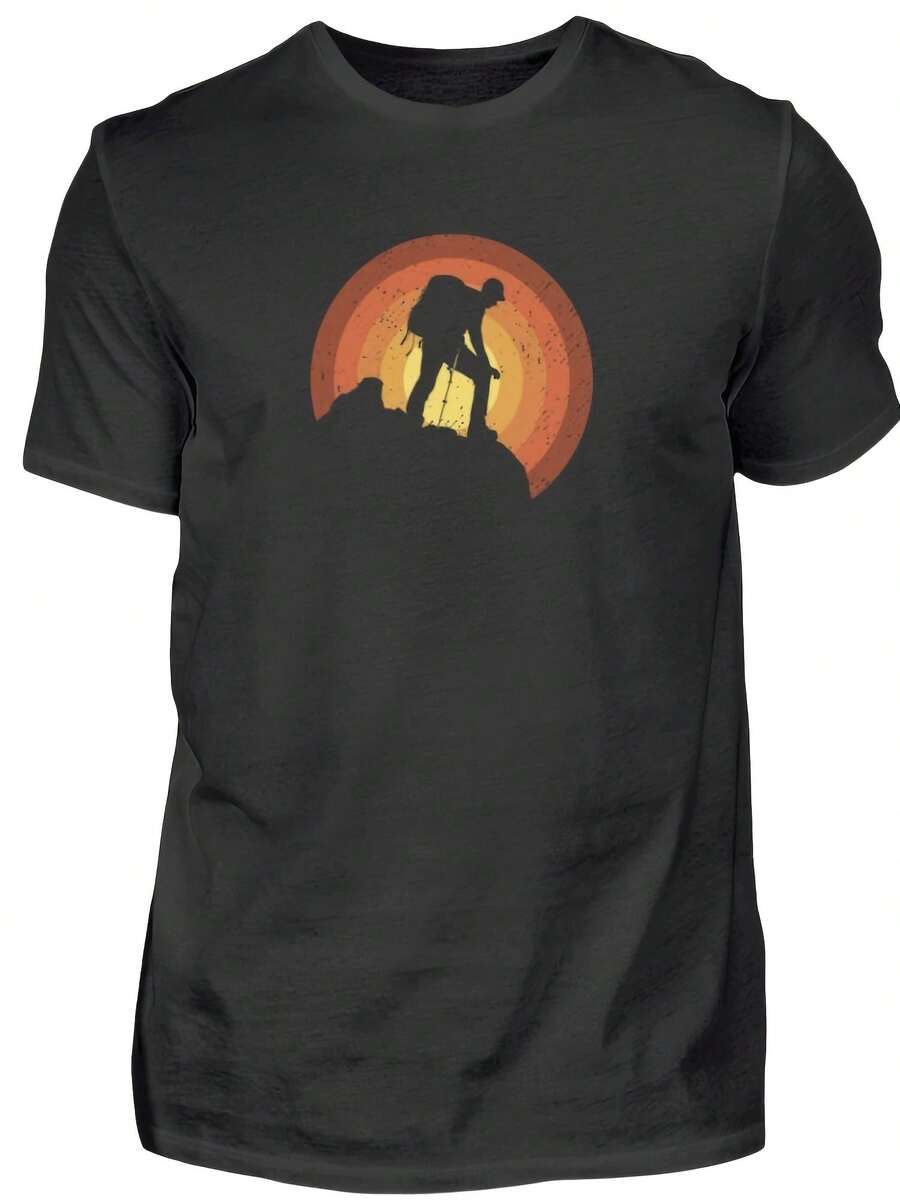 Bergwanderer T-Shirt Herren- Outdoor Grafik Shirt Mann- Wandern- Berge Klettern Druck T Shirt,This Fun Printed Casual T-Shirt Is The Perfect Gift For Valentine's Day/Christmas - 款式18 - 查看 1