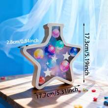 1pc Cute Star Shaped Piggy Bank, Creative "Jellyfish In A Bottle" Piggy Bank, Unique "Flowers And Girl" Piggy Bank, New Year Gift For Family, Friends, Roommates, Classmates, Desktop Decor And Storage, 1pc 3D Water Bottle Shaped Desktop Decor Piece, Acrylic Double-Sided Different Prints, Suitable For Dried Flowers And Artificial Plants, Multi-Functional Decor Piece - Multicolor - View 14