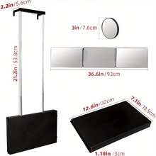 3 Way Mirror For Hair Cutting, 360 Trifold With Height Adjustable Telescoping Hooks For Makeup And Braiding - màu đen - Xem 3