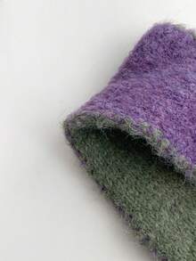 1 件女士条纹针织围脖，时尚头带，耳罩，秋冬百搭配饰