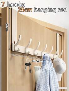 New No-Drill Door Hook, Over-The-Door Hanging Rack, Extended Length Door Mounted Clothes Hanger, Essential For Hanging Clothes. Ideal For Bedroom Storage. - Multicolor - View 11