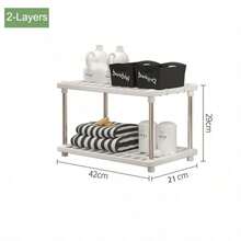 1 PC Waterproof 4-Tier Multipurpose Plastic Storage Organizer Rack - Versatile Shelving Unit For Kitchen, Bathroom, Bedroom, Office, Garage - Multicolor - View 6