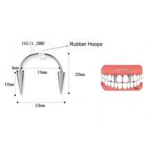 Japanese Dracula Demon Nail LASE-Up Stud Medical Steel Smile Nail Zombie Tooth Lace-Up Vampire Piercing Jewelry - vòng giữ silicon đơn - Xem 5