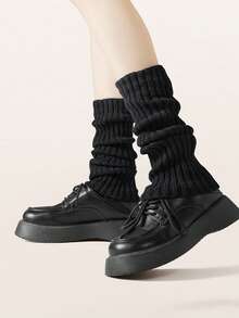 1双/2双装 15.7英寸薄款黑色腿套，防滑，适合日常穿着，舒适保暖 - 黑色 - 查看 11