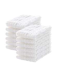 12pcs Baby Towel Set – Hospital-Bag Essentials Unisex Newborn Solid-Color Burp Cloths, Bath Towels And Washcloths For Boys And Girls. Six-Layer Ultra-Absorbent Fabric For All-In-One Use: Feeding, Bathing, Hand-Drying, Sweat-Wiping, Pillow Cover, Burping And Nursing. - White - View 14