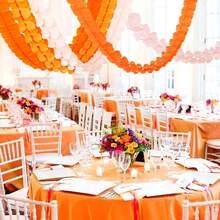 Baby Royal Navy Blue Party Decorations Streamers Garland - 12pcs Boy Birthday Frozen Ocean Shower 4 - Leaf Paper Clover Streamer, Bachelorette Bridal Wedding Engagement Banners Decor 2025 - Pink Light Orange - 查看 5