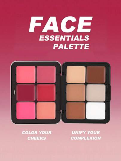 HANDAIYAN 12-Color Metal Blush Palette, Multi-Functional Long-Lasting Natural Makeup Effect, High Pigmentation Concealer Contour Palette, Essential For Christmas And Winter, Suitable For Daily Makeup, Date Night, Singles Party, Travel And Holiday Makeup