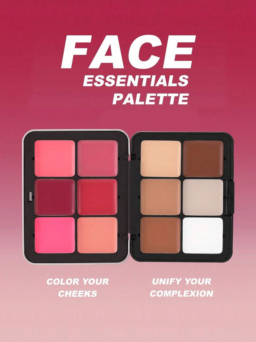 HANDAIYAN 12-Color Metal Blush Palette, Multi-Functional Long-Lasting Natural Makeup Effect, High Pigmentation Concealer Contour Palette, Essential For Christmas And Winter, Suitable For Daily Makeup, Date Night, Singles Party, Travel And Holiday Makeup, Face Painting, Cosmetics For Women, Suitable For Winter/Spring, Ideal For Y2K Fancy Fashion, Suitable As Birthday/Valentine's Day/Mother's Day Gift, Essential For Carnival Party, Best Color Selection - Rose Ritual - 查看 1