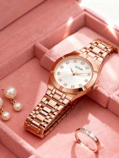 Guess 女士石英表，不锈钢表壳，不锈钢表带，石英机芯，防水，适合日常佩戴及各种场合 GW0114L3/ GW0770L1 /GW0033L2