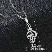 1件泰米尔语“唵”字印度教符号吊坠项链，女士女孩不锈钢印度宗教饰品 - 彩色 - 查看 23