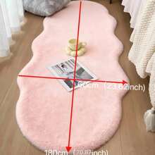 1 tấm thảm lông nhân tạo mềm mại, thảm trải sàn hình bất đối xứng màu hồng nhạt, dung sai cắt tỉa 1-5cm, thích hợp trang trí Giáng sinh, Lễ tạ ơn và năm mới, mềm mại và thân thiện với làn da, thảm trang trí nhà cho phòng khách, phòng ngủ, phòng tắm hoặc nhà bếp, nhiều màu sắc có sẵn - Hồng - Xem 4
