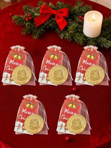 15Pcs/5Set Vintage Style Santa Claus Wishing Coin Party Favor Pack, Christmas Souvenir Metal Coins, Christmas Gift Ideas, Gift Baskets, Bulk Christmas Gifts, Seasonal Keepsakes, Christmas Decorations, Durable Holiday Souvenirs, High Quality Collectibles, Holiday Coin Collection, Religious Gift Buyers, Coin Collectors