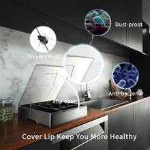 TFKI Double Layer Silverware Tray With Lid Drawer Organizer For Utensil Tray Cutlery Storage Holder With Cover White - trắng - Xem 2