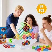 Juguete de Apilamiento con Equilibrio, Bloques Rusos de 64 Piezas, Juego de Equilibrio, Apto para Adultos, Nios y Nias a Partir de 3 Aos, Juguete de Equilibrio Perfecto para Todas Las Edades. - inicial - Ver 9