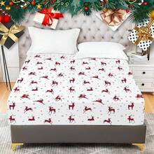 YIYEA Floral Fitted Sheet Only, Premium Double Brushed Microfiber Deep Pocket Fitted Sheet Twin Size, Ultra Soft Fitted Bottom Sheet, Shrinkage, Fade Resistant, Twin - 21# Reindeer - View 8