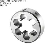 TFKI Burkit 3/4"-16 UNF Tap And Die Set Left Hand 3/4 X 16 UNF Machine Thread Tap And Round Die - 如圖 - 查看 3