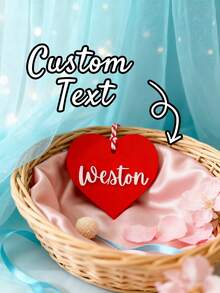 Placa personalizada em acrílico de dupla camada em formato de coração com gravação - Enfeites de árvore de Natal personalizados, texto 3D personalizado, etiquetas para presentes e enfeites para cestas de frutas, decorações de Natal, elegante, simples, única, aconchegante, personalizada, lembrancinhas de festa, presentes para a família, presentes de Natal.