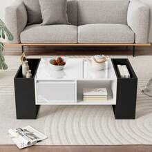 Coffee Tables - BLACK WHITE + MDF + PARTICLE BOARD - View 2