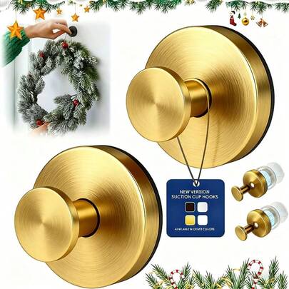 1/2-częściowy, mocny haczyk na ręczniki z przyssawką, montowany na ścianie, bez wiercenia. Idealny do łazienek i kabin prysznicowych. Wyposażony w technologię próżniowego klejenia, odpowiedni do łazienek i kuchni. Mocuje się bezpiecznie do szkła, luster, płytek i gładkich powierzchni. Wodoodporny i odporny na rdzę. Idealny do wieńców bożonarodzeniowych i dekoracji świątecznych. Zdejmuje się bez pozostawiania śladów.