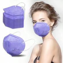 KN95 Face Mask 50 PCS Breathable Protection Masks Individually Wrapped 5-Ply KN95 Black Masks Cup Dust Safety Masks - Purple - View 2