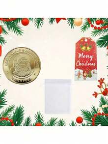 15Pcs/5Set Vintage Style Santa Claus Wishing Coin Party Favor Pack, Christmas Souvenir Metal Coins, Christmas Gift Ideas, Gift Baskets, Bulk Christmas Gifts, Seasonal Keepsakes, Christmas Decorations, Durable Holiday Souvenirs, High Quality Collectibles, Holiday Coin Collection, Religious Gift Buyers, Coin Collectors
